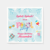 Modern Meisjes Splish Splash Kinder Pool Party Servet (Voorkant)