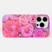 Modern meisjesroze loose floral waterverf monogram Case-Mate iPhone case (Achterkant (horizontaal))