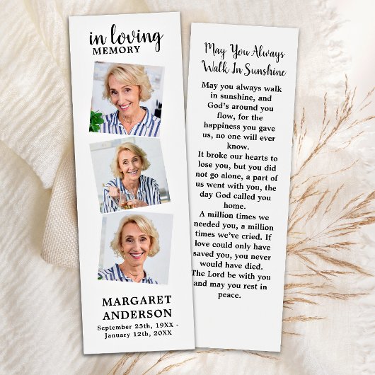 Modern Memorial 3 Photo Funeral Signet