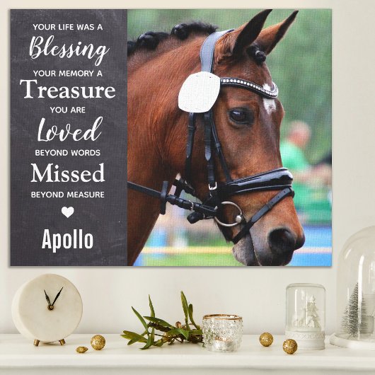 Modern Memorial Custom Remembrance Pet Photo Canvas Afdruk
