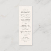 Modern Memorial | Funeral Poem Mini Bladwijzer Kaa Mini Visitekaartje (Achterkant)