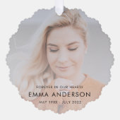 Modern Memorial Keepomwille Sympathie Foto Ornament Kaart (Voorkant)