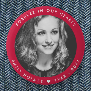 Modern Memorial   Roze begrafenisfotograaf Ronde Button 5,7 Cm