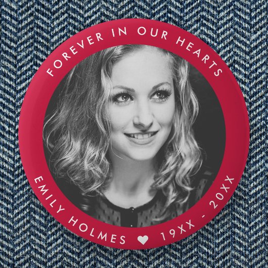 Modern Memorial | Roze begrafenisfotograaf Ronde Button 5,7 Cm