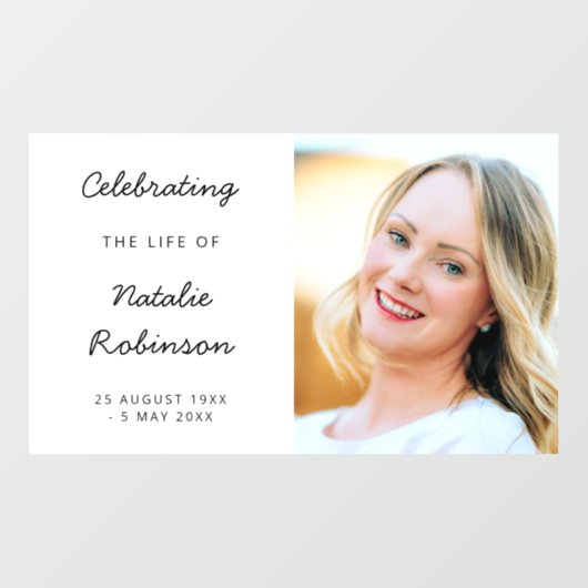 Modern Memorial | Schuurgeviering van het leven Raamsticker (Vel)