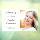 Modern Memorial | Schuurgeviering van het leven Raamsticker (Vel 3)