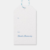 Modern Menorah Blue Hanukkah Gift Label Cadeaulabel (Achterkant)