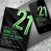 Modern Mens 21ème anniversaire Invitation