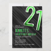 Modern Mens 21ème anniversaire Invitation (Devant)