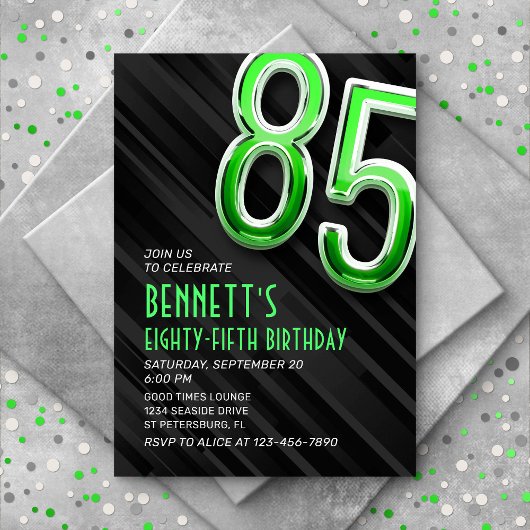 Modern Mens 85e anniversaire Invitation