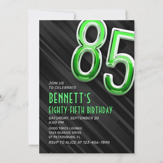 Modern Mens 85e anniversaire Invitation (Devant)