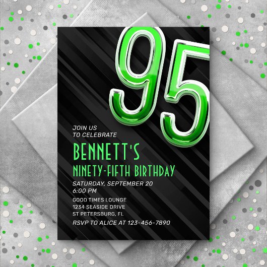 Modern Mens 95e anniversaire Invitation