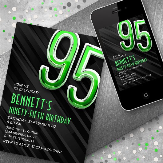 Modern Mens 95e anniversaire Invitation