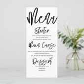 Modern menu Bindende zwart-witkalligrafie (Staand voorkant)