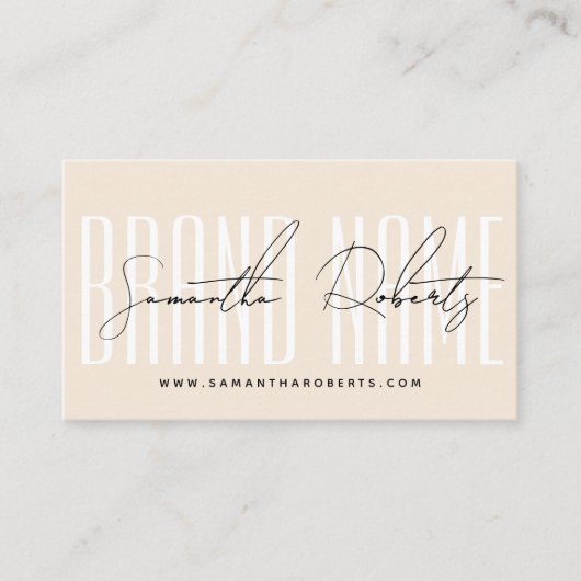 Modern: merk elegant beige toevoegen visitekaartje (Voorkant)