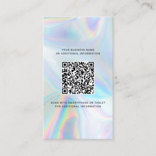 Modern merk en QR-code holografisch Visitekaartje (Voorkant)