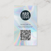 Modern Merk Logo QR Code Holografische Foto Visitekaartje (Achterkant)