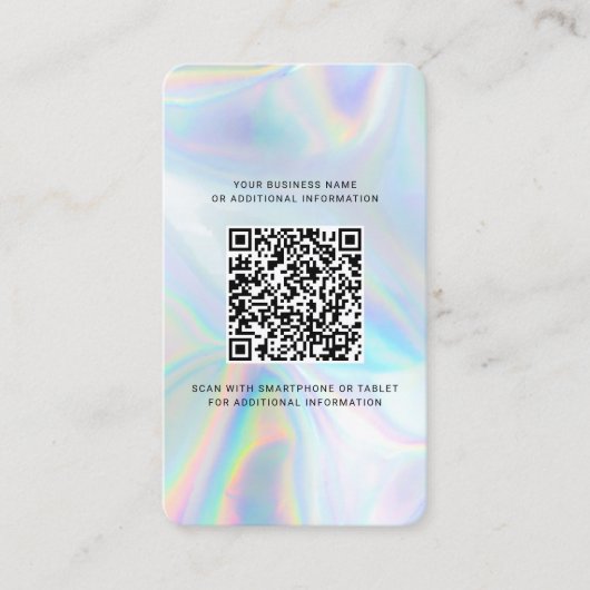 Modern merk QR Code Holographic Custom Visitekaartje (Voorkant)