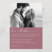 Modern Merlot Wedding Menu met foto terug (Achterkant)