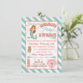 Modern Mermaid Birthday Party Invitation Kaart (Staand voorkant)