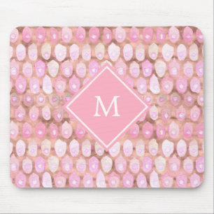 Modern Mermaid   Glam Roze met monogram Muismat