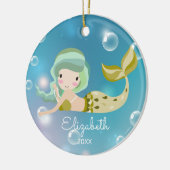 Modern Mermaid Personalized kerstversiering Keramisch Ornament (Links)