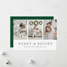 Modern Merry and Bright Green Christmas Holiday