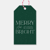Modern Merry and Bright Green Holiday Cadeaulabel (Voorkant)