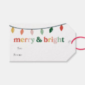 Modern Merry and Bright Holiday Cadeaulabel (Voorkant (Horizontaal))