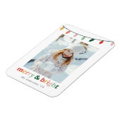 Modern Merry and Bright Holiday Foto Magneet (Linkerzijde)