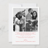 Modern Merry and Married Newlywed Script Christmas Feestdagenkaart (Achterkant)