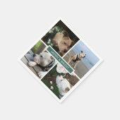 Modern Merry & Bright 4 Photos Grid Paper Servet (Hoek)