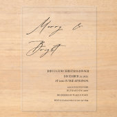  Modern Merry & Bright Christmas Modern Acryl Uitnodigingen (Voorkant)