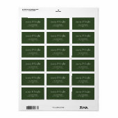 Modern Merry & Bright Green Holiday Adres Label (Full Sheet)