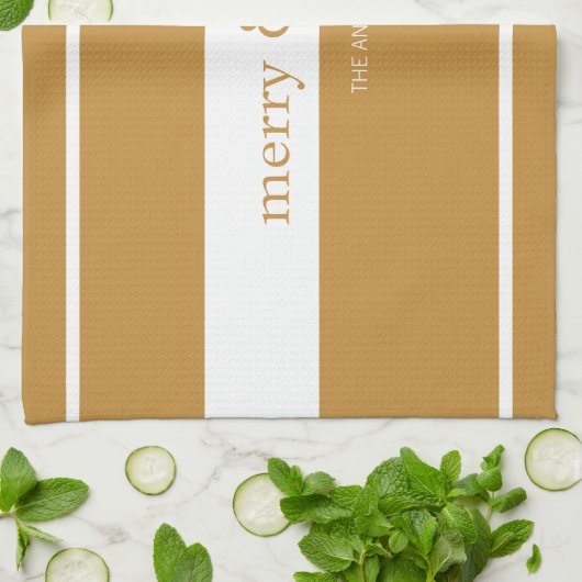 Modern Merry & Bright Holiday Gold Theedoek (Gevouwen)