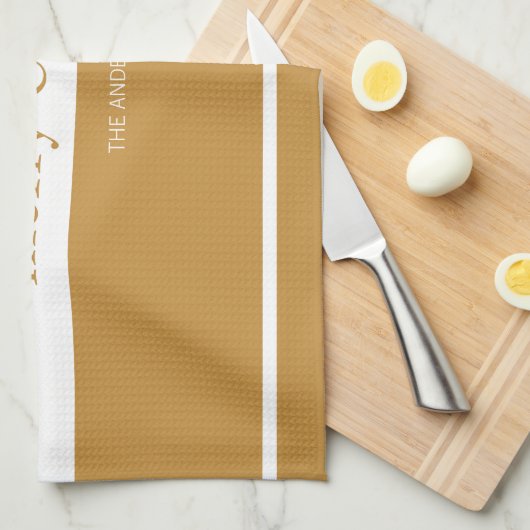 Modern Merry & Bright Holiday Gold Theedoek (Quarter Fold)