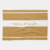 Modern Merry & Bright Holiday Gold Theedoek (Horizontaal)