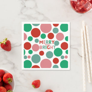 Modern Merry & Bright Simple Polka Dot Pattern Servet