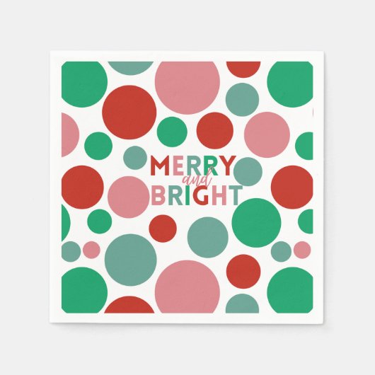 Modern Merry & Bright Simple Polka Dot Pattern Servet (Voorkant)