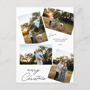 Modern Merry Christmas 4 fotoontwerp Feestdagenkaart