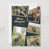 Modern Merry Christmas 5 Foto Vakantie Kaart (Voorkant)