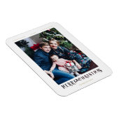 Modern Merry Christmas Calligraphy Custom Photo Magneet (Rechterzijde)
