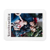 Modern Merry Christmas Calligraphy Custom Photo Magneet (Horizontaal)