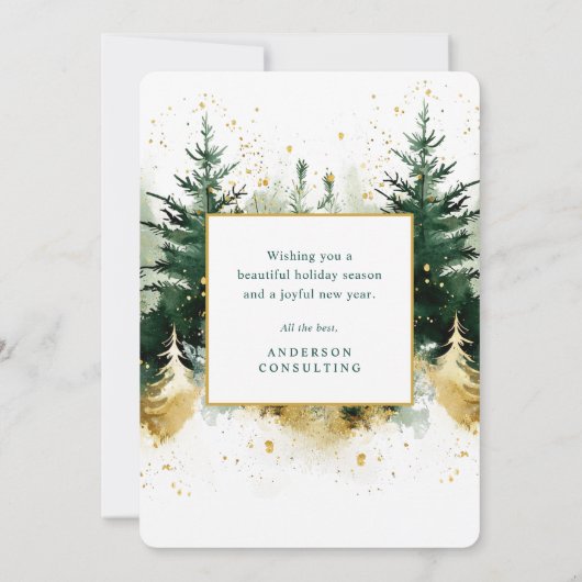 Modern Merry Christmas Corporate Photo Feestdagenkaart (Achterkant)