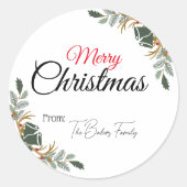 Modern Merry Christmas Gift Stickers (Voorkant)