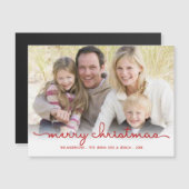 Modern Merry Christmas Hand Script Frosty Foto (Voorkant / Achterkant)