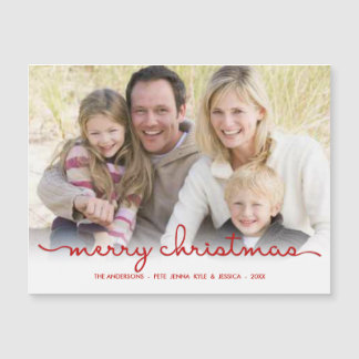 Modern Merry Christmas Hand Script Frosty Foto