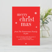 Modern Merry Christmas Invitation (Debout devant)