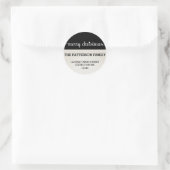 Modern Merry Christmas Round Address Label (Tas)