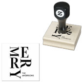 Modern MERRY Christmas Rubberstempel (Gestempeld)